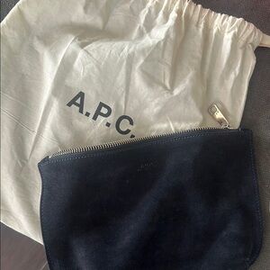 A.P.C. Black Suede Pouch